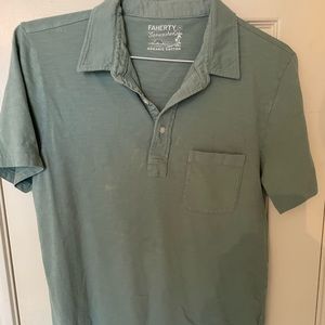 Faherty Brand Organic Cotton Polo Green